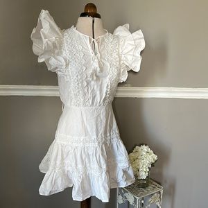 SHEIN White Flareini Dress with Lace